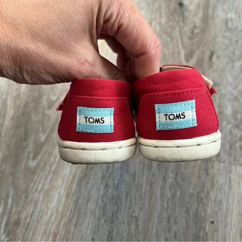 Toms Red Moccasins Slip-On Shoes